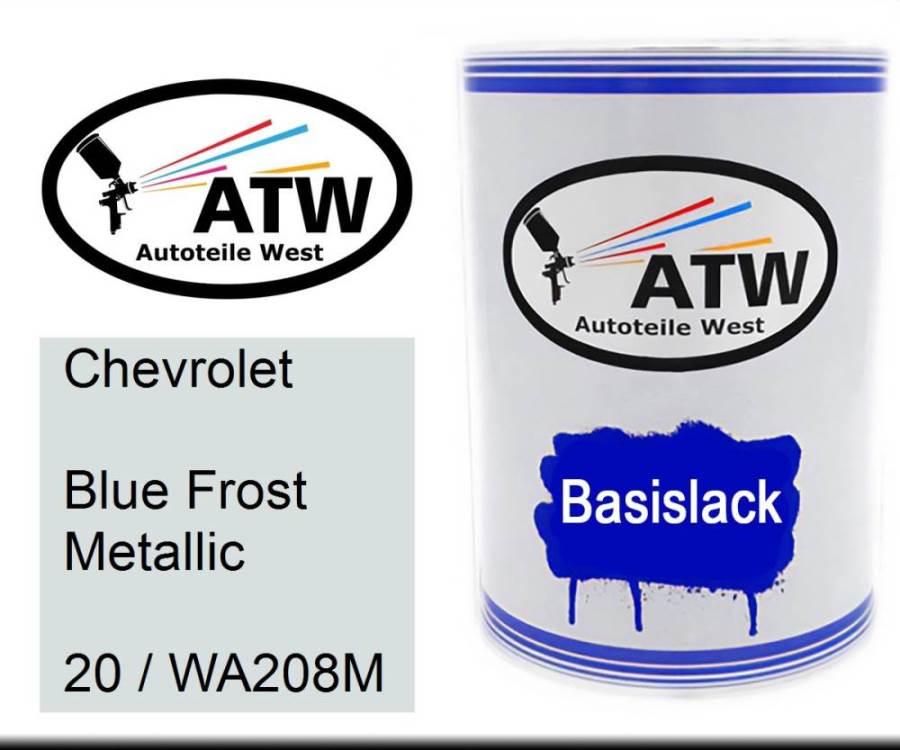 Chevrolet, Blue Frost Metallic, 20 / WA208M: 500ml Lackdose, von ATW Autoteile West.